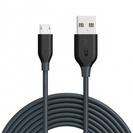 Cabo Anker Powerline Micro USB Android 3 metros Cinza