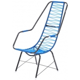 Imagem da oferta Cadeira De Fio Trançado Eletrostático Plus Azul Fabone Móveis Tubulares