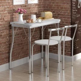 Conjunto Sala de Jantar Carraro Palermo Mesa e 2 Banquetas