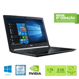 Imagem da oferta Notebook Acer Aspire A515-51G-C690 i7-8550U 8GB RAM 1TB Tela Full HD 15.6" GeForce MX130 2GB Windows 10