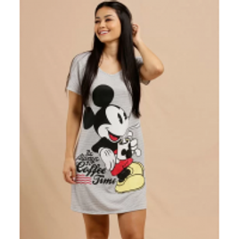 Imagem da oferta Camisola Feminina Estampa Mickey Manga Curta Disney Cinza