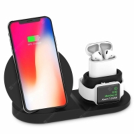 Imagem da oferta 3 in1 Fast Qi Wireless Charger for Smartphone Apple Watch series 4 /Airpods