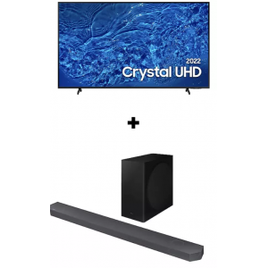 Imagem da oferta Combo Smart TV 85" Crystal UHD 4K Samsung Design slim 85BU8000 + Soundbar Samsung Dolby Atmos 3.1.2 Canais HW-Q600B/ZD