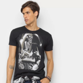Imagem da oferta Camiseta Watkins & Krown Caveira Masculina - Preto e Cinza