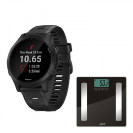 Imagem da oferta Combo Relógio Garmin Forerunner 945 Preto com GPS e Balança Digital Pro G-Tech