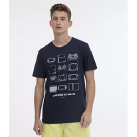 Imagem da oferta Camiseta Estampa Controle Playstation Azul