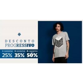 Imagem da oferta Desconto Progressivo em Seleção de Camisetas com até 50% de desconto