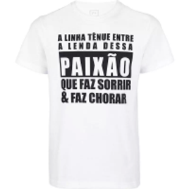 Imagem da oferta Camiseta A Linha Tênue Entre a Lenda Dessa Paixão que Faz Sorrir e Faz Chorar Branco - Unissex