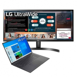 Imagem da oferta KIT Notebook LG Gram i7-1165G7 16GB 256GB SSD Tela 16 IPS W10 - 16Z90P-G.BH71P1 + Monitor LG IPS 29' Ultrawide HDMI HDR FreeSync
