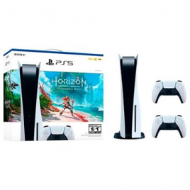 Kit Console PlayStation 5 (Com leitor de Disco) + Jogo Horizon Forbidden West + Controle sem fio Sony DualSense