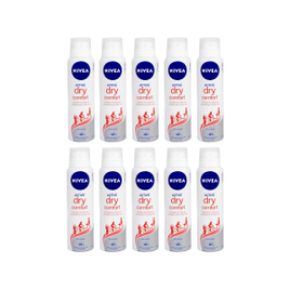 Imagem da oferta Kit Desodorante Nivea Dry Comfort Aerossol  - Antitranspirante Feminino 150ml 10 Unidades