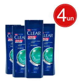 Imagem da oferta Shampoo Clear Men Anticaspa Limpeza Diária 2 Em 1 400ml Leve 4 Pague 2