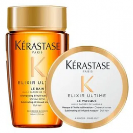 Imagem da oferta Kit Shampoo Kérastase Elixir Travel Size 80ml + Máscara Capilar