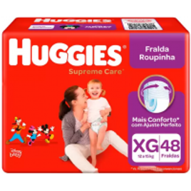 Imagem da oferta 3 Pacotes Fralda Huggies Supreme Care Roupinha - Tam. XG 12 a 15kg 48 Unidades
