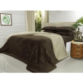 Imagem da oferta Edredom/Cobertor Queen Plush  - Maxy Café e Bege - Dui Design