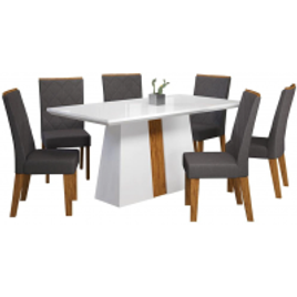 Mesa de Jantar Viero Esmeralda com 6 Cadeiras em Tecido Veludo