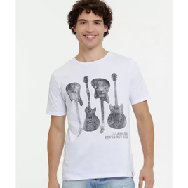 Imagem da oferta Camiseta Masculina Estampa Guitarra Manga Curta