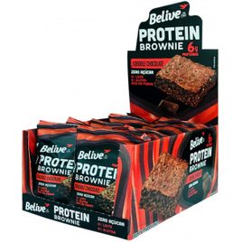 Imagem da oferta Protein Brownie Double Chocolate Sem Açúcar Belive Display com 10 unidades de 40g