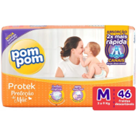 Imagem da oferta Fralda Pom Pom Protek Proteção de Mãe Mega - Tamanho M 46 Unidades