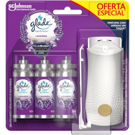 Imagem da oferta Glade Aromatizador de Ambiente Toque de Frescor Aparelho + 3 refis Lavanda com 12ml cada