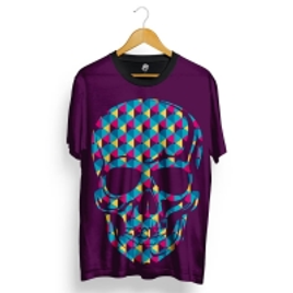 Imagem da oferta 2 Camiseta BSC Skull Geometric Colors Total Full Print