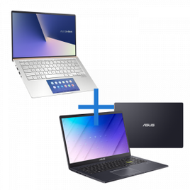 Imagem da oferta Notebook ASUS ZenBook UX434FAC-A6339T Prata Metálico + Notebook ASUS E510MA-BR295R Preto