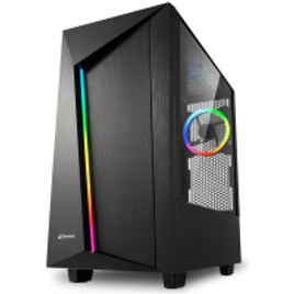 Gabinete REV100 Mid Tower RGB Fan Lateral em Vidro Temperado - Sharkoon