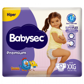 Imagem da oferta Fralda Descartável Infantil Babysec Premium Tam XXG - 52 Unidades