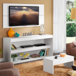 Imagem da oferta Rack com Painel para TV até 55 Polegadas e Mesa de Centro Madesa Flórida Branco