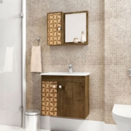 Imagem da oferta Conjunto para Banheiro Munique Madeira Rústica e Madeira 3D