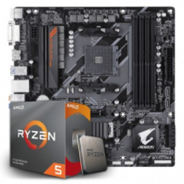 Imagem da oferta Kit Upgrade Placa Mãe Gigabyte B450 AORUS M AMD AM4 + Processador AMD Ryzen 5 3600 3.6GHz
