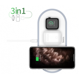 Imagem da oferta Carregador sem Fio Hoco 3 In1 para Iphone 11 Pro x XS Max XR, Apple Watch 5 4 3 2 Airpods Pro