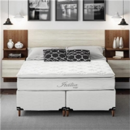 Imagem da oferta Cama Box Queen Size + Colchão Umaflex Itália com Pillow Top e Molas Ensacadas 69x158x198 cm – Branco