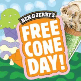 Imagem da oferta Free Cone Day - Dia do Sorvete Grátis Ben & Jerry