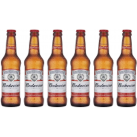 6 Packs Cerveja Budweiser Pack American Standard Lager - 6 Unidades 330ml (36 no Total)