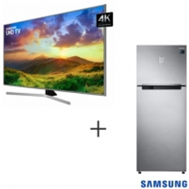 Imagem da oferta Smart TV 4K Samsung LED 2018 UHD 65, HDR Premium - UN65NU7400 + Refrigerador Samsung Frost Free 453L Inox - RT46K6261S8