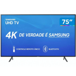 Imagem da oferta Smart TV 4K LED 75” Samsung UN75RU7100 - Wi-Fi Bluetooth HDR 3 HDMI 2 USB