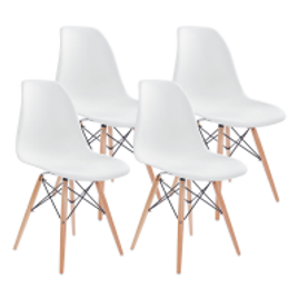 Imagem da oferta Conjunto de Cadeiras Brancas Base Eiffel em Aço Carrefour Home Eames - 4 Unidades