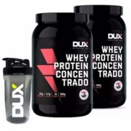 Imagem da oferta Kit 2x Whey Protein Concentrado 900g + Shaker - Dux Nutrition