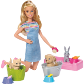 Imagem da oferta Boneca Barbie Banho de Cachorrinhos FXH11 - Mattel