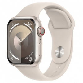 Imagem da oferta Apple Watch Series 9 41mm GPS + Cellular Caixa Estelar de Alumínio Pulseira Esportiva Estelar Neutro em Carbono - MRHN3BZ/A
