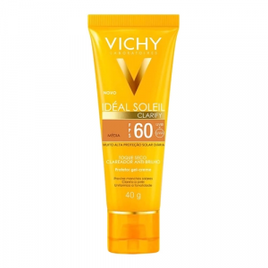 Protetor Solar Facial Antibrilho Vichy Idéal Soleil Clarify Média Fps 60 Gel Creme com Cor - 40g