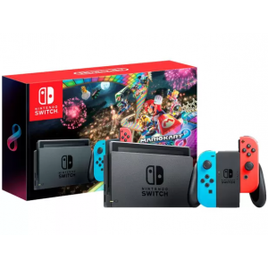 Imagem da oferta Console Nintendo Switch + Joy-Con Neon + Jogo Mario Kart 8 Deluxe + 3 Meses de Assinatura Nintendo Switch Online - HBDSKABL1