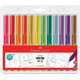 Caneta Ponta Fina Faber-Castell Fine Pen Colors Edição Especial 12 cores