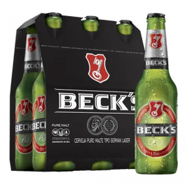 Imagem da oferta 8 Packs Cerveja Beck's Long Neck 330ml Pack 6 Unidades (48 Unidades) + 11 Unidades Chocolate Toddynho 200ml