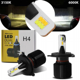 Par Lâmpada Super LED 3150K 6000K 8000 Lúmens Shocklight Dual Color 2D Efeito Xênon Carro