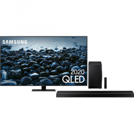Imagem da oferta Smart TV QLED 55" 4K Samsung 55Q80T + Soundbar Samsung Bluetooth HW-Q60T 360 W