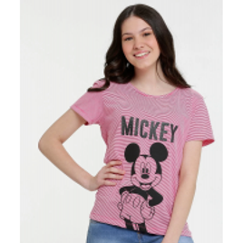 Imagem da oferta Blusa Juvenil Listrada Mickey Manga Curta Disney