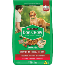 Imagem da oferta Purina Dog Chow Nestlé Purina Dog Chow Extralife Adultos Médios E Grandes Carne Frango E Arroz 10,1Kg