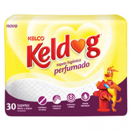 Imagem da oferta Tapete Higiênico Kelco Keldog Perfumado 80 x 60cm - 30 Unidades + Brinde Bifinho Kelco Keldog Galinha Caipira - 250g